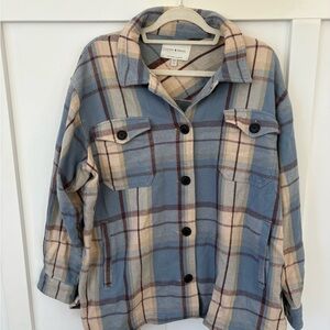 Lucky Brand Plaid shacket coat size medium